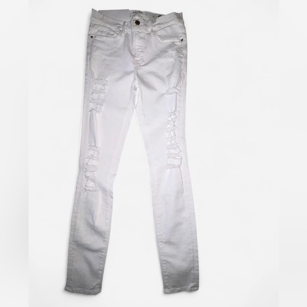 FRAME white mid-rise skinny fit Le Skinny De Jeanne